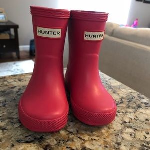 Toddler girls pink hunter boots